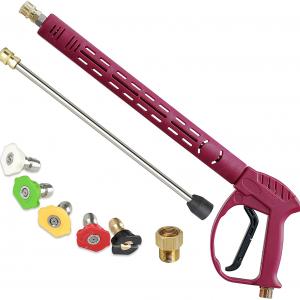 Pressure Washer Gun with Replacement Extension Wand, 5000 PSI, Power Washer Gun for Hot and Cold Water