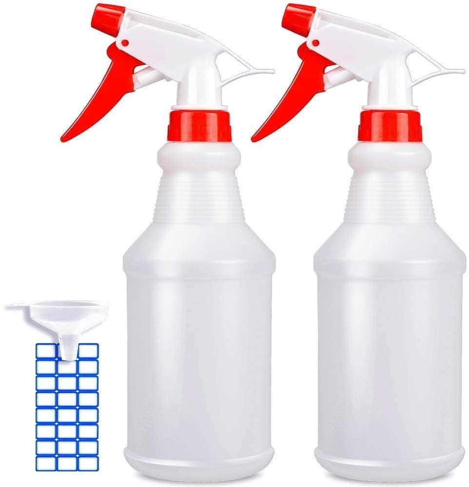 2021 Empty Spray Bottles (16oz/2Pack) - Adjustable Spray Bottles for Cleaning Solutions