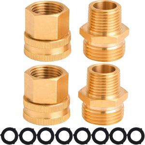  Garden Hose Adapter, 3/4 Inch GHT to 1/2 Inch NPT, Double Male and Female Brass Connector