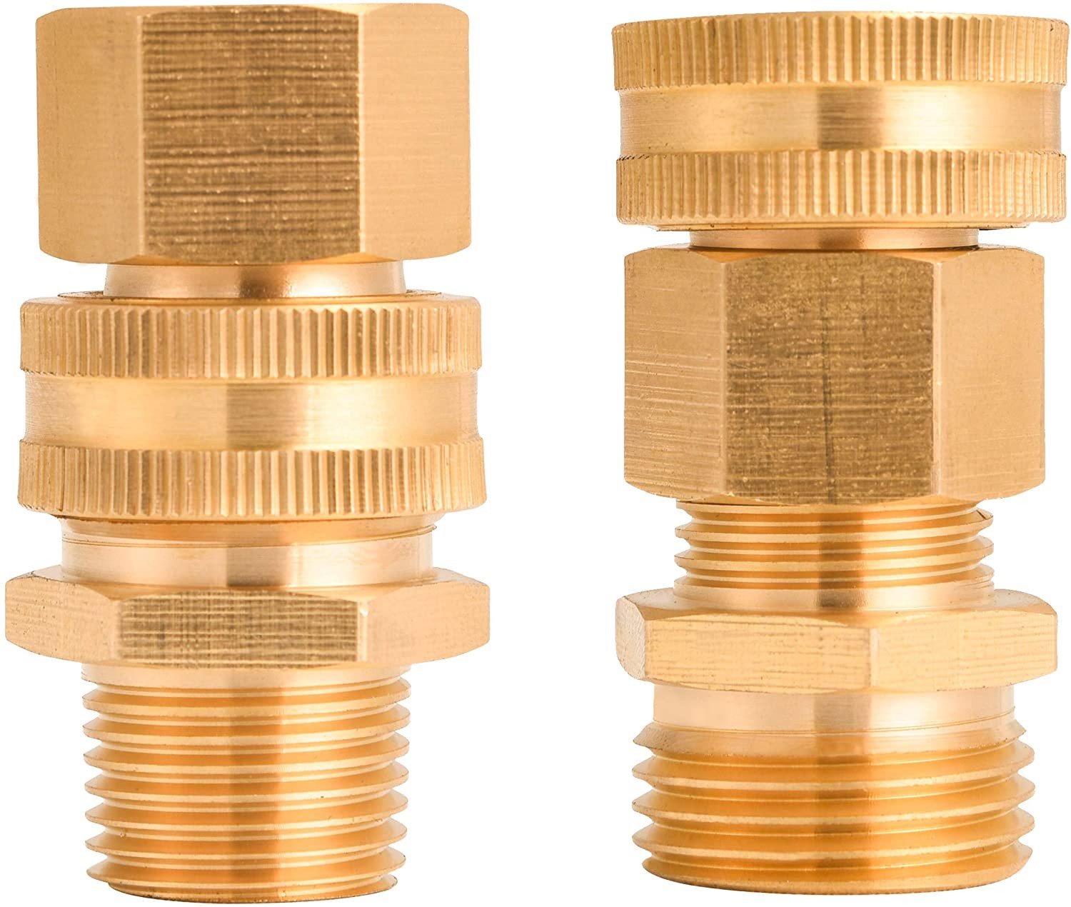  Garden Hose Adapter, 3/4 Inch GHT to 1/2 Inch NPT, Double Male and Female Brass Connector
