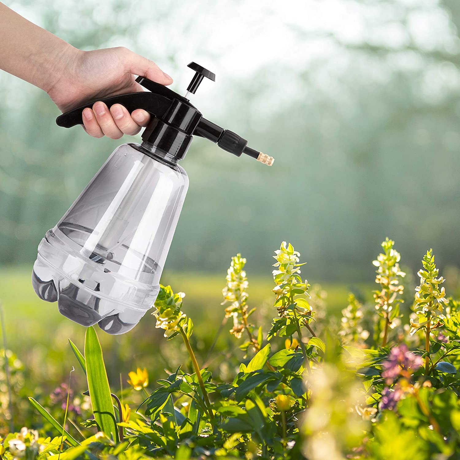  Hand Held Pump Pressure Water Sprayer with Upgraded Adjustable Nozzle for Lawn and Garden Plants
