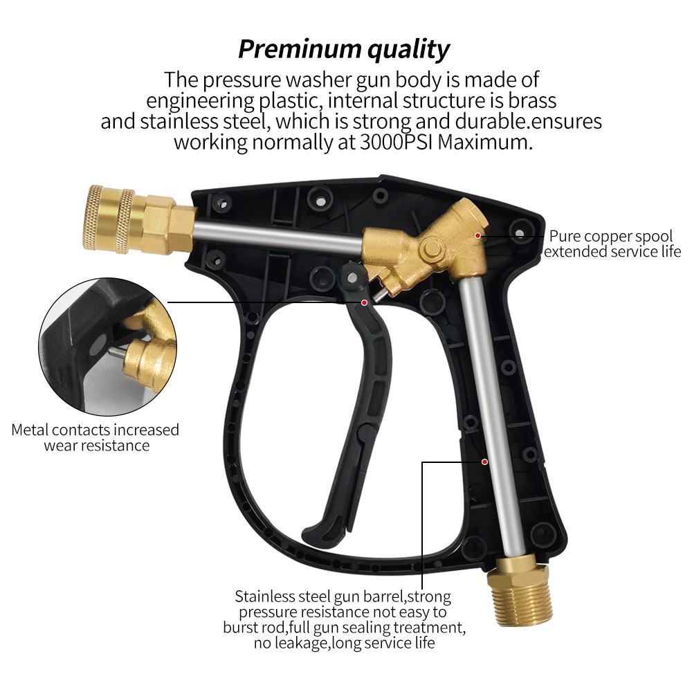 High Pressure Snow Foam Gun Adjustable With 1/4