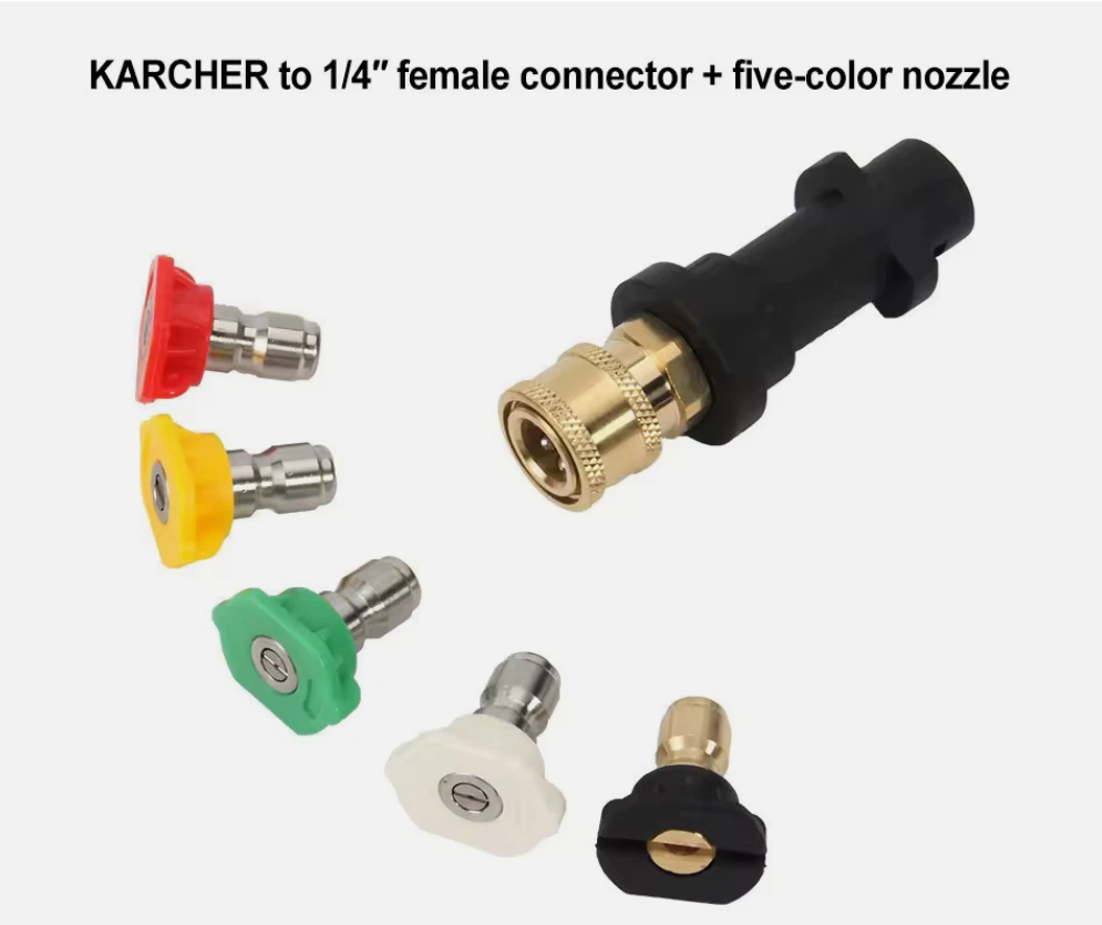  High Pressure Washer Quick Adapter 5-Color Foam Pot Nozzle Set UK