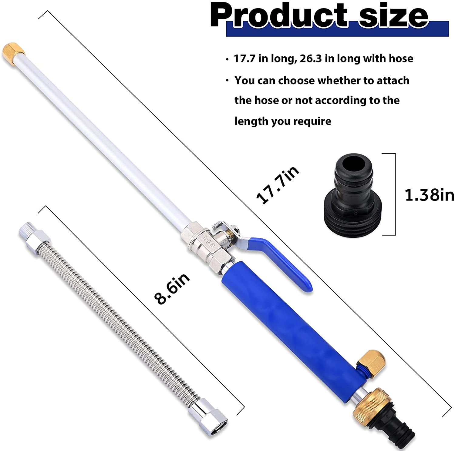  High Pressure Power Washer Wand, Portable High-Pressure Water Gun for Car Washing 