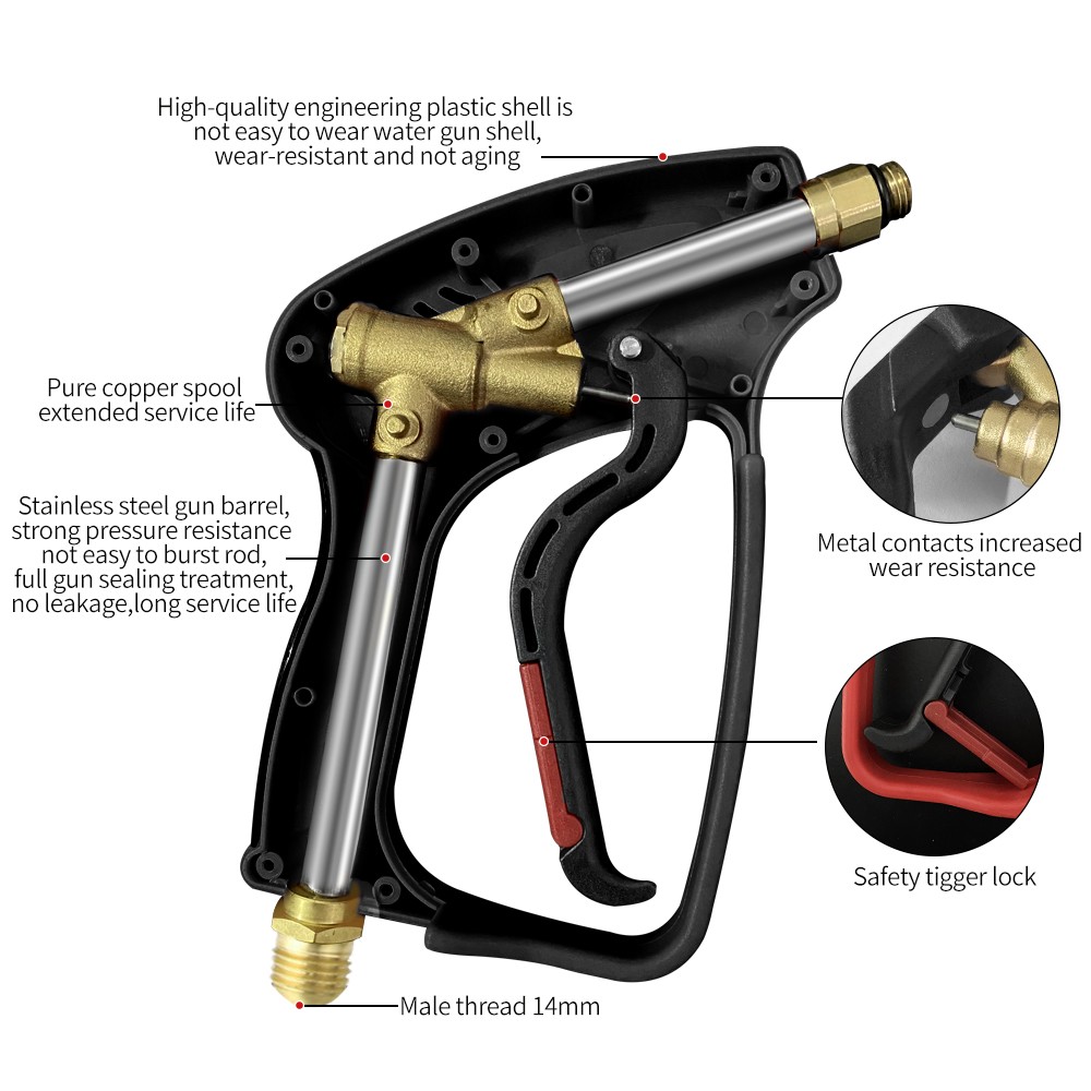 High pressure water washing gun 3000psi