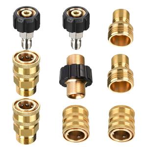 Pressure Washer Adapter Set, M22 to 3/8 Inch Quick Connect, 3/4 Inch to Quick Disconnect, Male M22 Hose Adapter