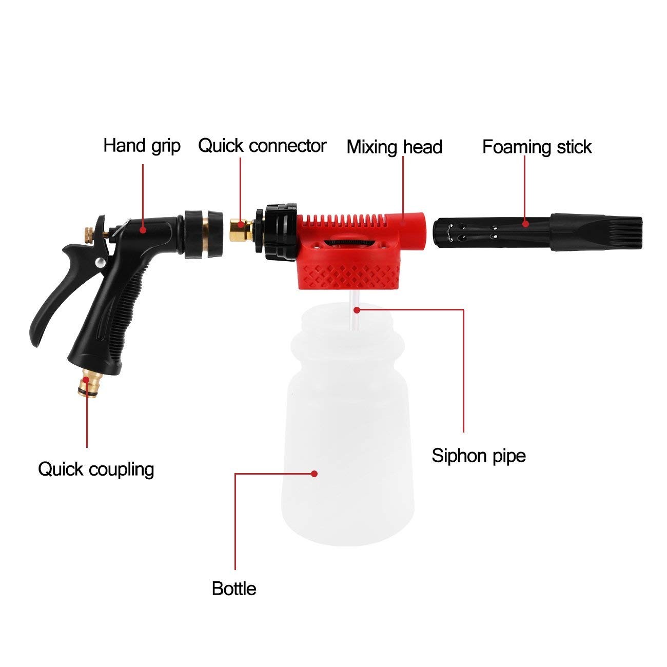 ESP Foam Cannon Snow Foam Lance with 1/4 Standard Quick Connector 4000psi 1  Liter Bottle Adjustable Professional Car Wash Pressure Power Jet Washer