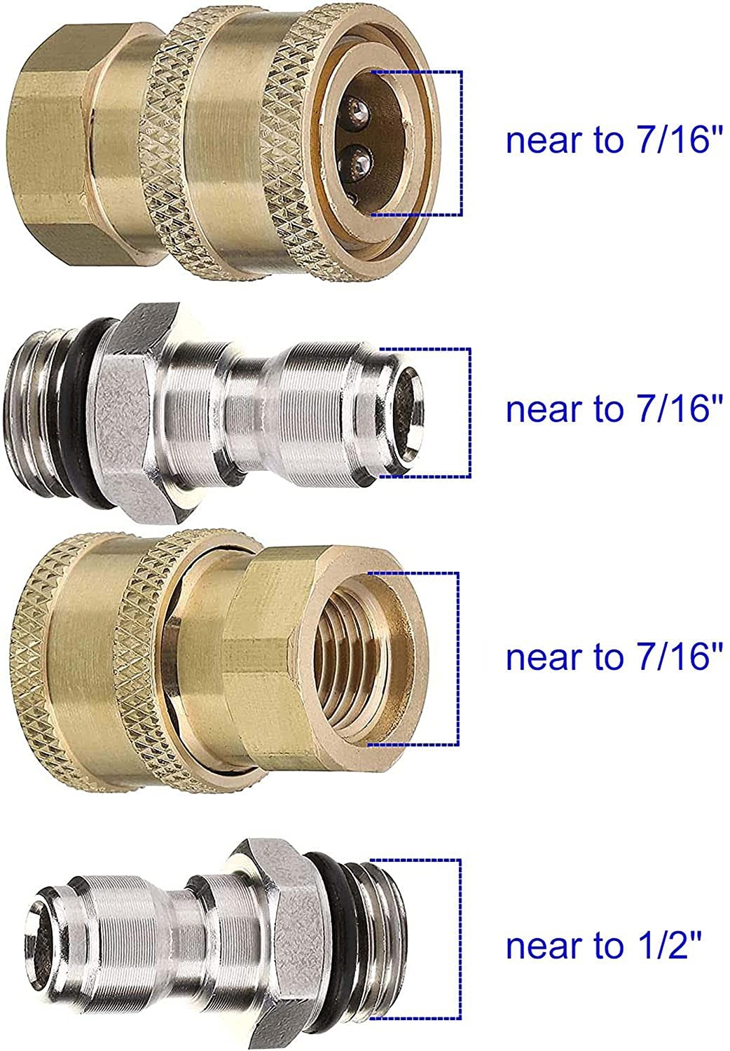 Pressure Washer Adapter Set, 1/4 Inch Quick Disconnect Kit