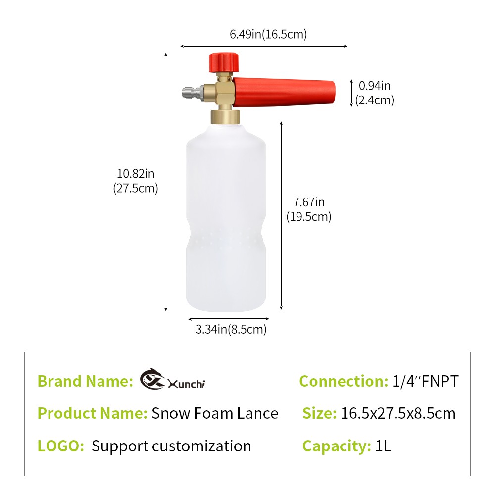 Snow foam Lance pressure washer quick release adjustable