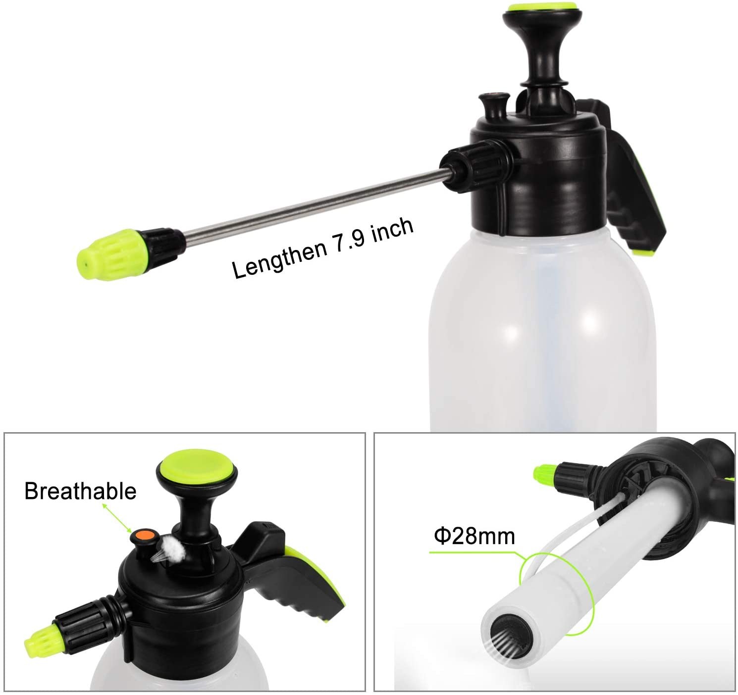 Hand Pressure Sprayer, Spray Bottle with Adjustable Pressure Nozzle for Plants & Gardens