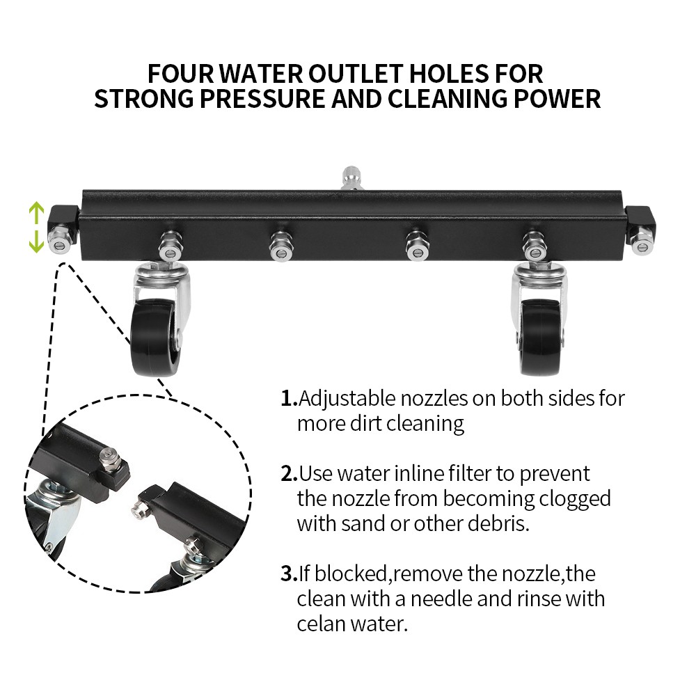 Wash site car wash chassis nozzle pavement wash brush