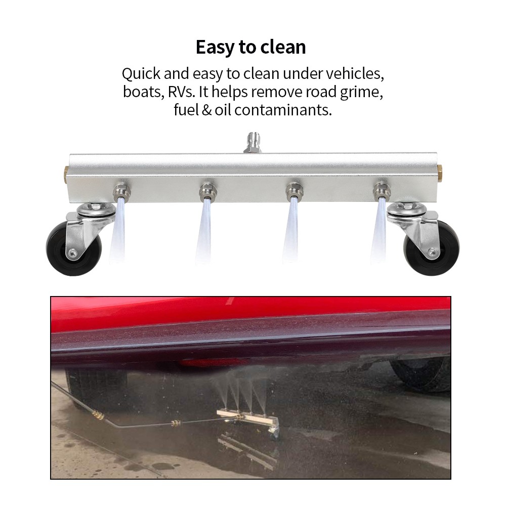 Washing machine car chassis nozzle road cleaner universal wheel 1/4 quick plug wash floor brush underbrush