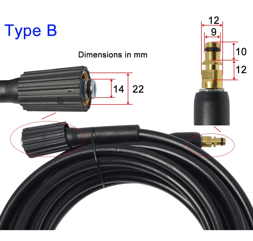 6~15 meters High Pressure Washer Hose Pipe Cord Car Washer Water Cleaning Extension Hose