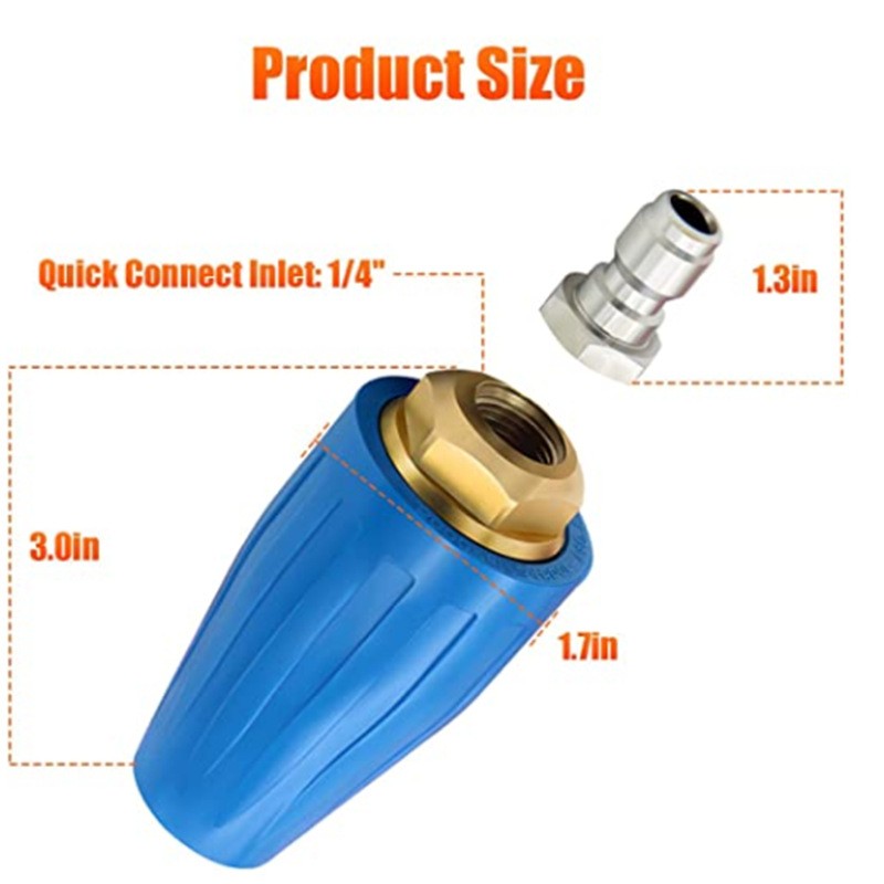 High pressure rotary nozzle ceramic core lotus nozzle aluminium casing rotary turbine nozzle 3000psi