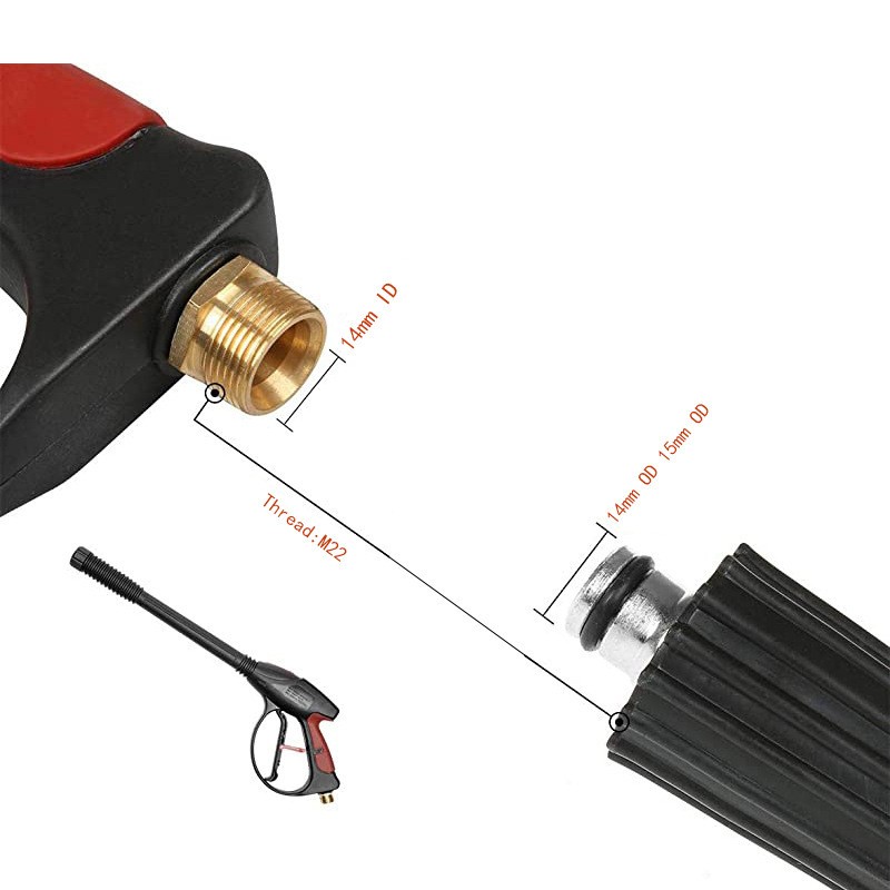 High pressure car washing water gun hose multifunctional household 4000psi extension wand nozzle set