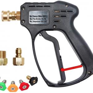  High-pressure power washer short gun kit with 5-colour nozzles  4000psi